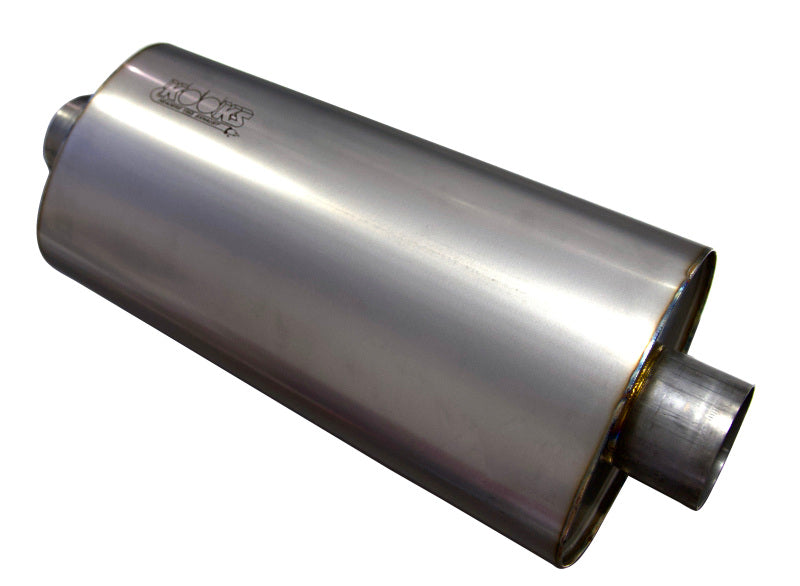 Kooks 3in Oval Center/Center Muffler 18in Long Body Polished Stainless Steel - MUF-019