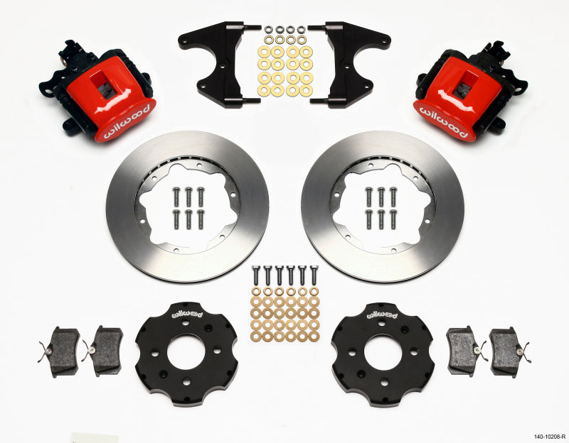 Wilwood Combination Parking Brake Rear Kit 11.00in Red Civic / Integra Drum 2.46 Hub Offset - 140-10208-R