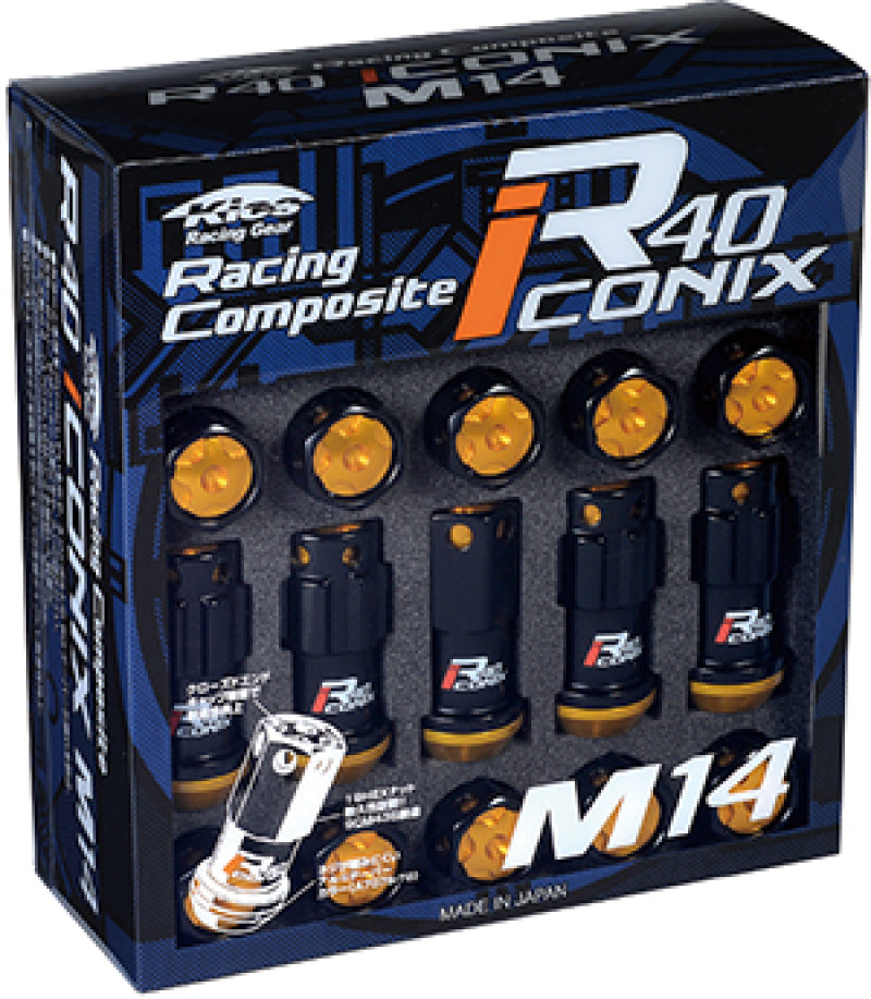 Project Kics 14x1.25 R40 Iconix Lock & Lug Nuts - Black w/Blue Cap (16+4 Locks) - WRIA15KU