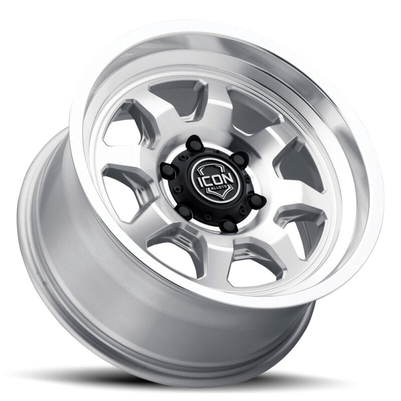 ICON Nuevo 17x8.5 / 6x5.5 / 25mm / 5.75in BS Silver Machined Wheel - 8117859057SM