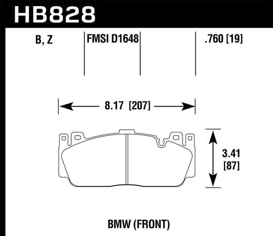 Hawk 12-17 BMW M6 / 14-17 BMW M6 Gran Coupe / 13-16 BMW M5 Performance Ceramic Front Brake Pads - HB828Z.760