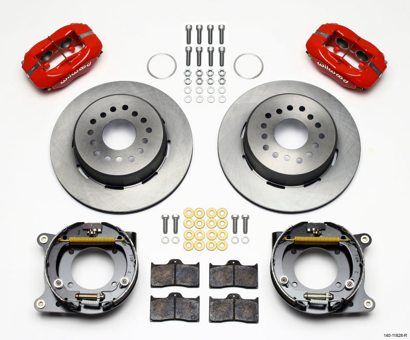 Wilwood Forged Dynalite P/S Park Brake Kit Red Impala 59-64 / Corvette 57-62 - 140-11828-R
