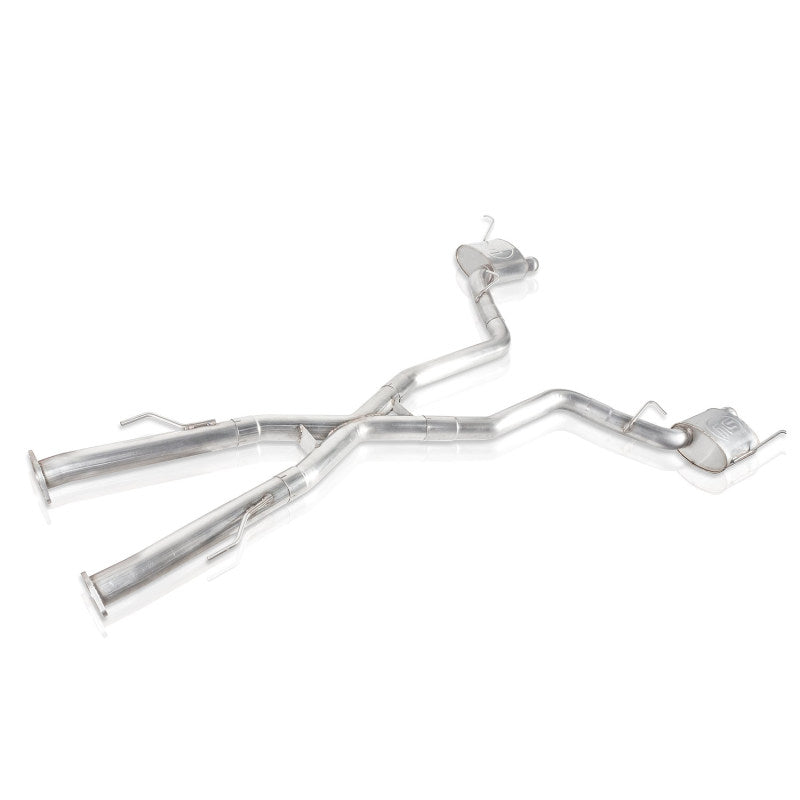 Stainless Works 2018 Jeep TrackHawk 6.2L 3in Catback System X-Pipe Turbo S-Tube Muffler Stock Exit - JEEP1862CB-S