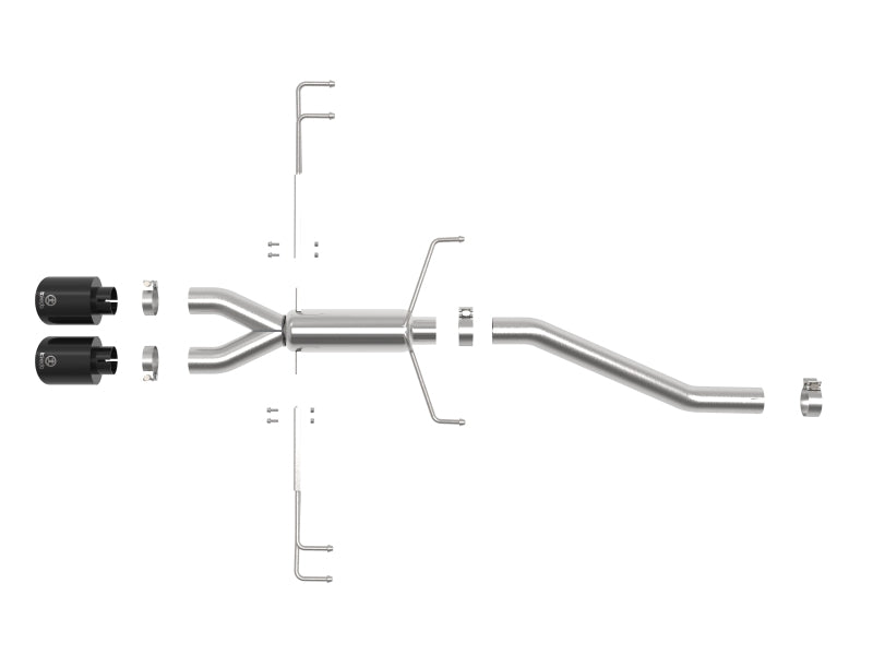 aFe Takeda 2.5in 304SS Axle-Back Exhaust System 17-19 Honda Civic Type R L4-2.0L (t) - Black Tip - 49-36626-B