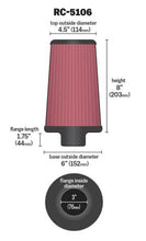 Load image into Gallery viewer, K&amp;N Universal Chrome Round Tapered Air Filter 3in FlangeID / 6in Base OD / 4.5in Top OD / 8in Height - RC-5106