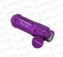 Load image into Gallery viewer, NRG 700 Series M12 X 1.25 Steel Lug Nut w/Dust Cap Cover Set 21 Pc w/Locks &amp; Lock Socket - Purple - LN-LS710PP-21