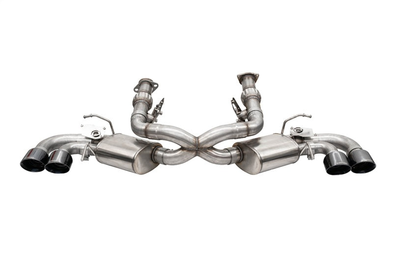 Corsa 20-25 Corvette C8 3in Valved Cat-Back 4.5in Blk Quad Tips Fits Factory Perf Exhaust DeletesAFM - 21103BLK
