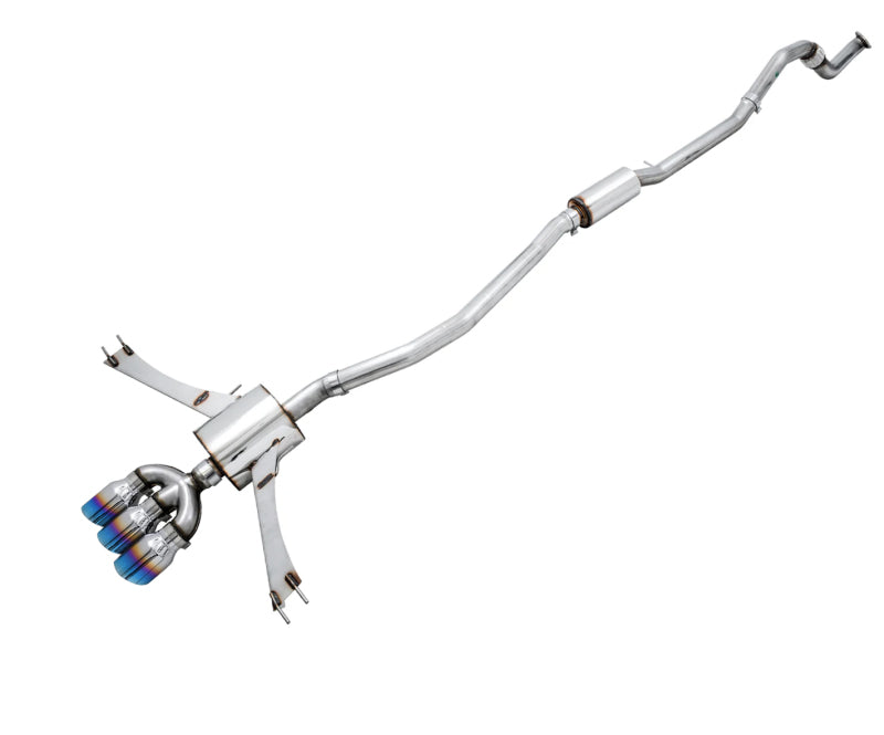 AWE 17-20 Honda Civic Si Touring Edition Triple Vapor Blue Exhaust w/ Front Pipe - 3015-59016