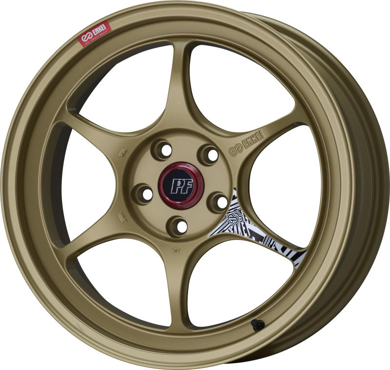 Enkei PF06 18x8in 5x112 BP 50mm Offset 75mm Bore Gold Wheel - 545-880-4450GG