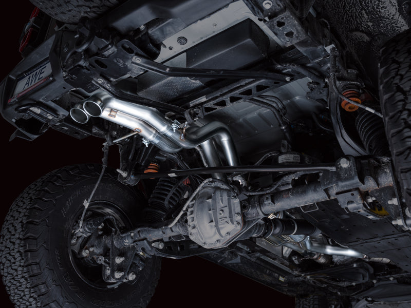 AWE Tuning 22-24 Ford Bronco Raptor 4WD Dual BashGuards Cat-Back SwitchPath Exhaust (No Tips) - 3025-31327