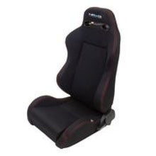 Load image into Gallery viewer, NRG Sport Seats (Pair) Type-R Cloth w/NRG Logo - Black w/Red Stitch - RSC-200L/R