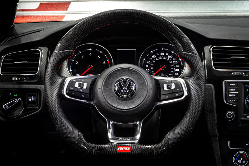 APR 15-26 Volkswagen Golf R/GTI/Jetta (MK7) Carbon Fiber/Red Stitch Steering Wheel (For Paddles) - MS100201