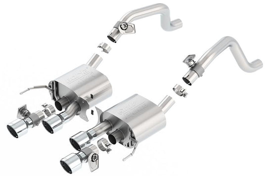Borla 14-15 Chevy Corvette C7 6.2L RWD w/AFM &NPP ATAK-Type Dual Rd Rolled Center Rear Exit Exhaust - 11856