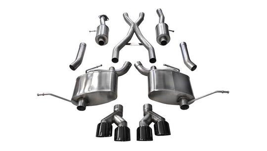 Corsa 2014-2021 Jeep Grand Cherokee Summit Edition Black 2.5in Dual Rear Exit Cat-Back Exhaust - 14992BLK