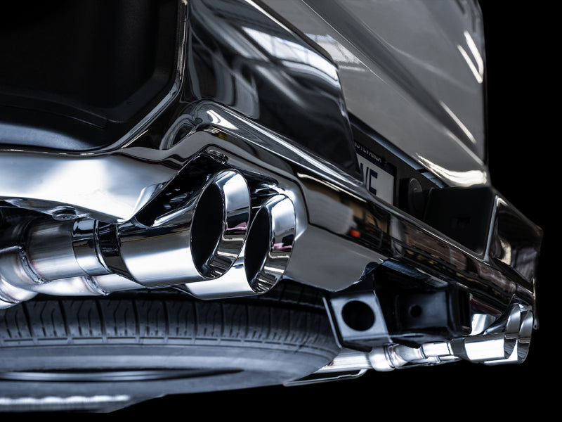 AWE Tuning 4th Gen GM 1500 5.3L 0FG Cat-Back Split Rear Exit (w/ Bumper Cutouts) - Quad Chrome Tips - 3015-42201