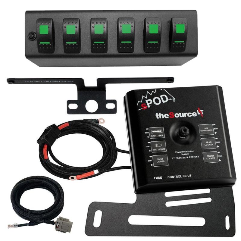 sPOD 07-08 Jeep Wrangler JK SourceLT w/Red LED Switch Panel - 873185
