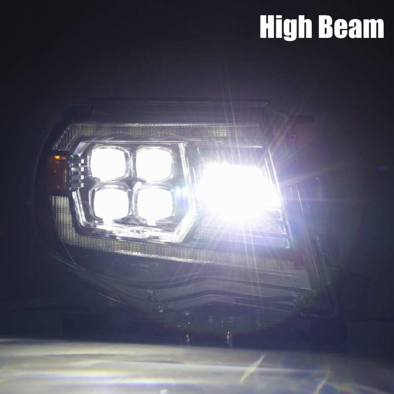AlphaRex 05-11 Toyota Tacoma NOVA LED Projector Headlights Plank Style Alpha Black w/Actv Light/DRL - 880744