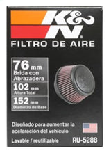 Load image into Gallery viewer, K&amp;N Universal Round Clamp-On Air Filter 3in Flange ID x 6in Base OD x 4.625in Top OD x 3in Height - RU-5288