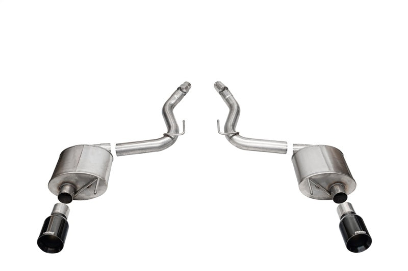 Corsa 24+ Frd MustangGT Touring Axle-Back Ex.Sys 3.0in Dual Rear Exit w/4.5in Blk PVD StraightCutTip - 21257BLK