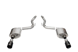 Corsa 24+ Frd MustangGT Touring Axle-Back Ex.Sys 3.0in Dual Rear Exit w/4.5in Blk PVD StraightCutTip - 21257BLK