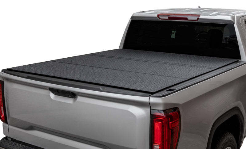 Access 2022+ Toyota Tundra 6ft 6in Bed LOMAX Tri-Fold Cover - Urethane Diamond Plate - B4050089