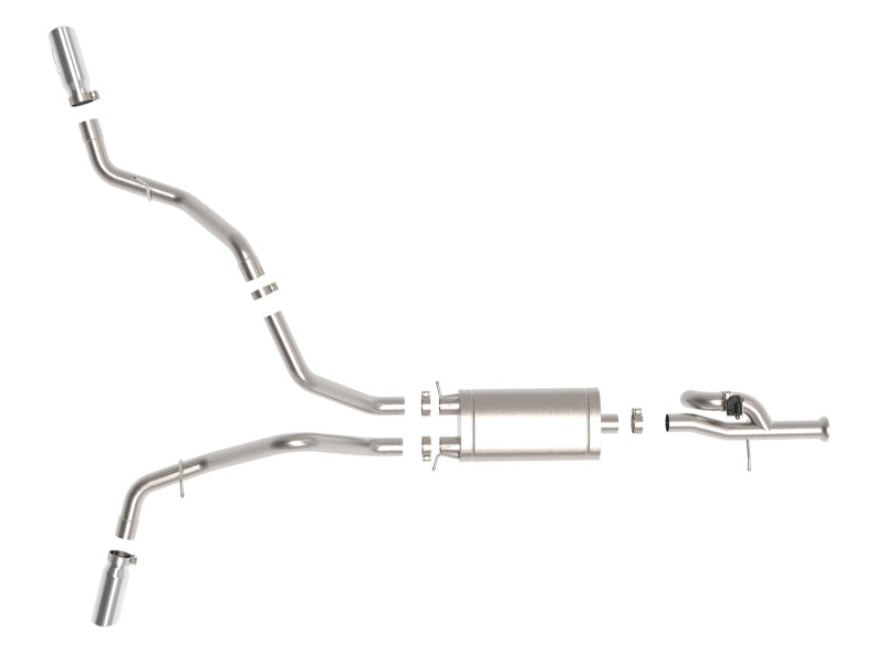aFe Gemini XV Cat-Back Exhaust System GM Trucks 09-18 V6-4.3/V8-4.8/5.3L- Cut-Out Polished - 49-34133-P