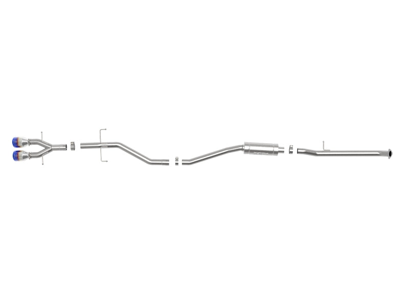 aFe Takeda 2.5in 304SS Cat-Back Exhaust System 17-20 Honda Civic SI Coupe L4-1.5L (t) - BL Flame Tip - 49-36620-L