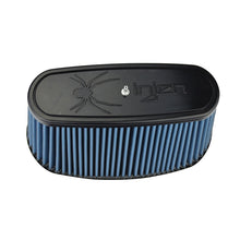 Load image into Gallery viewer, Injen NanoWeb Dry Air Filter 8.725x3.940 Oval neck/ 10.375x5.590 Base / 6.30 Tall w/Barb Fit - X-1084-BB