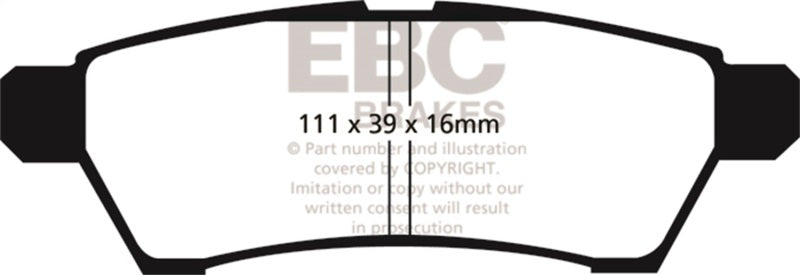 EBC 05+ Nissan Frontier 2.5 2WD Yellowstuff Rear Brake Pads - DP41746R