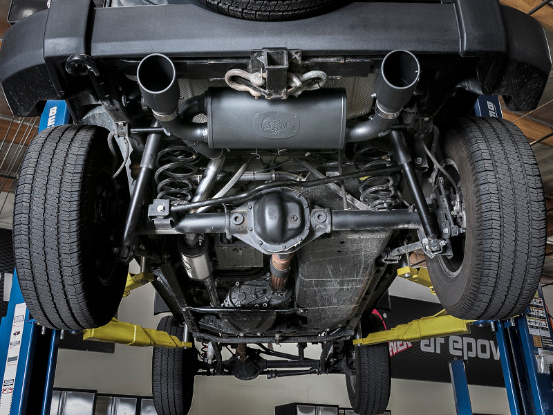 aFe Rebel Series 2.5in 409 SS Cat-Back Exhaust w/ Black Tips 2007+ Jeep Wrangler (JK) V6 3.6L/3.8L - 49-48062-B