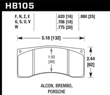 Load image into Gallery viewer, Hawk Alcon B Caliber HPS Street Brake Pads - HB105F.620