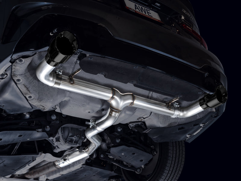 AWE Tuning 19-23 BMW 330i / 21-23 BMW 430i Base G2X Track Edition Axle-Back Exhaust - Diamond Black - 3020-33429