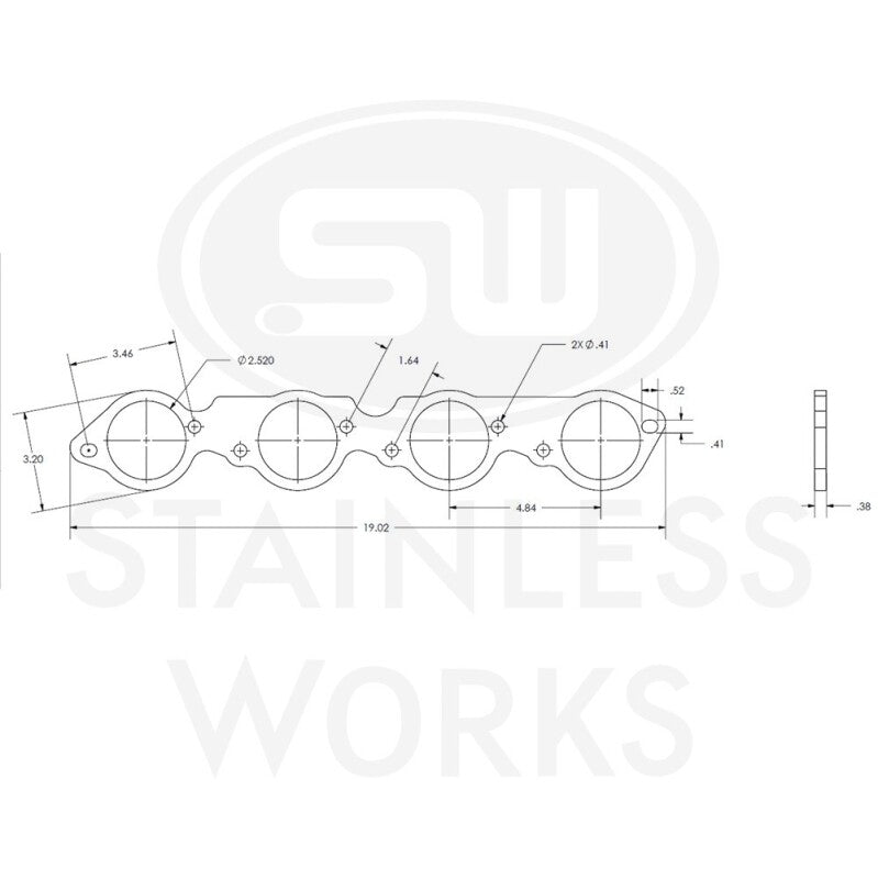 Stainless Works BBC Round Port 304SS Exhaust Flanges 2-1/2in Primaries (Raised Port Heads Only) - HFBBCH250RSD