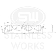 Load image into Gallery viewer, Stainless Works BBC Round Port 304SS Exhaust Flanges 2-1/2in Primaries (Raised Port Heads Only) - HFBBCH250RSD