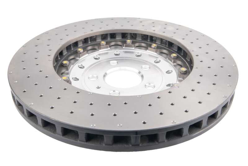 DBA 14-18 Audi RS7 Iron Rotors Front 5000 Series Drilled & Slotted Rotor w/Silver Hat - DBA53002SLVXD