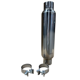 Kooks 3in. Round Clamp In Muffler 14in. Long Polished Stainless Steel - R300-14-CI