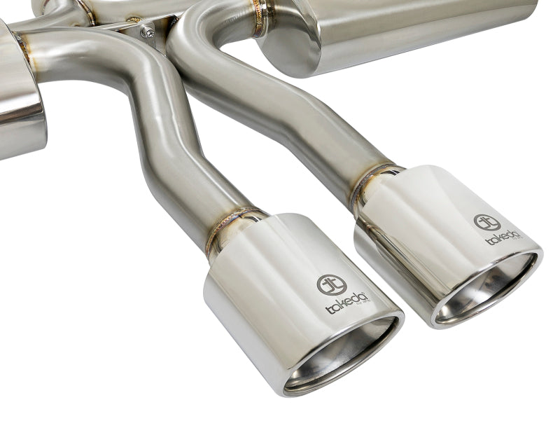 aFe Takeda 3in 304 SS Cat-Back Exhaust System w/Polished Tips 2017+ Honda Civic Si (4dr) I4 1.5L (t) - 49-36621-P