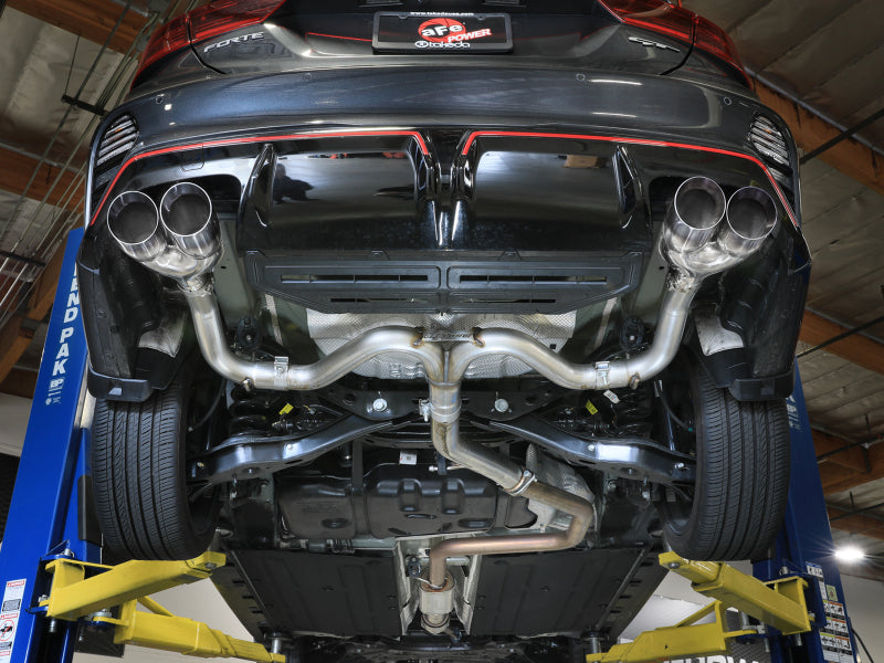 aFe 22-24 Kia Forte GT 1.6L 3in-2.5in 304 Stainless Steel Axle-Back Exhaust w/ Polished Tips - 49-37039-P