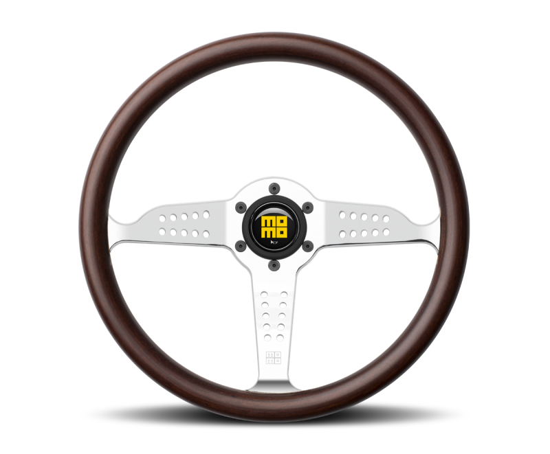Momo Super Grand Prix Steering Wheel 350 mm - Mahogany Wood/Polished Spokes - GRA35WD0P