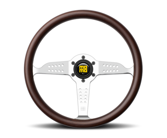 Momo Super Grand Prix Steering Wheel 350 mm - Mahogany Wood/Polished Spokes - GRA35WD0P