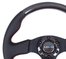 Load image into Gallery viewer, NRG Carbon Fiber Steering Wheel (315mm) Leather Trim w/Red Stitching - ST-310CFRS