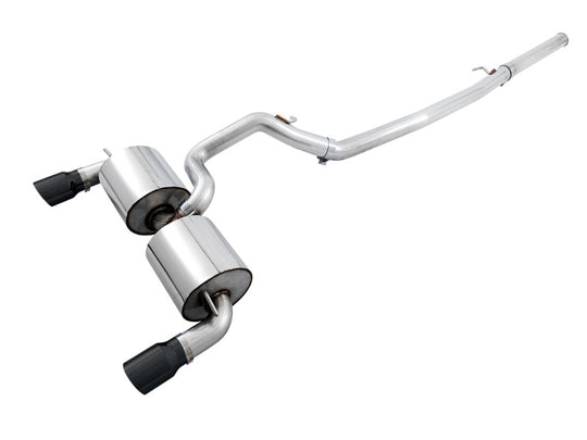 AWE Tuning Ford Focus RS Touring Edition Cat-Back Exhaust - Non-Resonated - Diamond Black Tips - 3015-33088