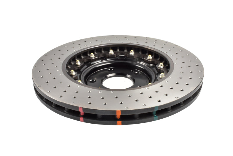 DBA 22-23 Hyundai Kona N Front 5000 Series 2-Piece Drilled Rotor w/Black Hat - DBA53148BLKXD