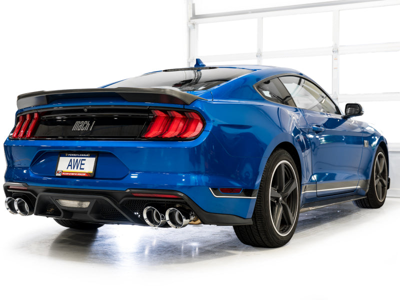 AWE Tuning 21-23 Ford Mustang Mach 1 SwitchPath Cat-Back Exhaust w/ Quad Chrome Silver Tips - 3025-42551