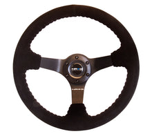 Load image into Gallery viewer, NRG Reinforced Steering Wheel (350mm / 3in. Deep) Blk Suede w/Blk BBall Stitch (Odi Bakchis Edition) - RST-036MB-S