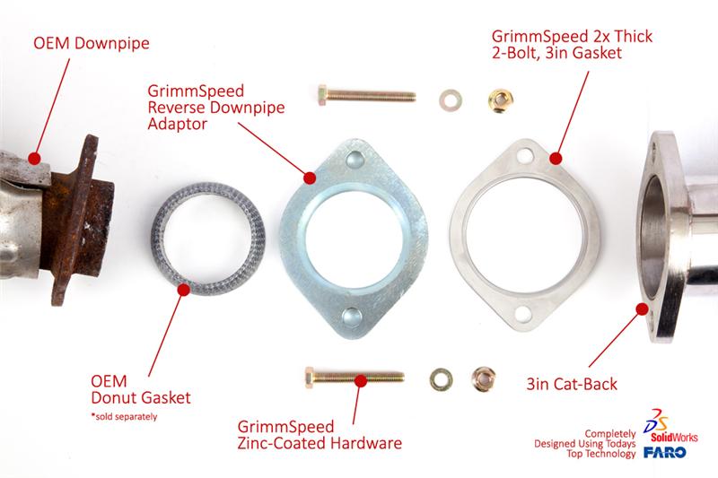 GrimmSpeed Subaru Downpipe to 3in Catback Adapter - 077046