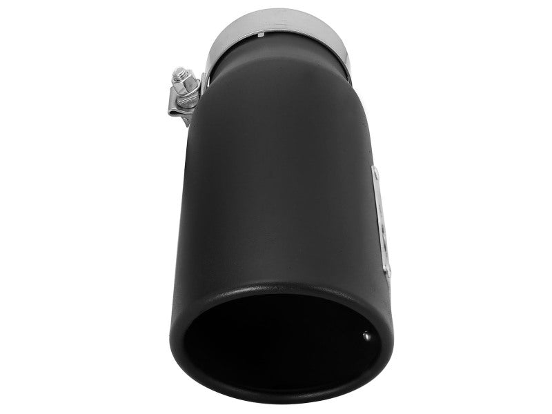 aFe MACH Force-Xp Universal Exhaust Tip 3-1/2ININ x 4-1/2IN Outlet x 12IN Black Left Side Exit - 49T35452-B12
