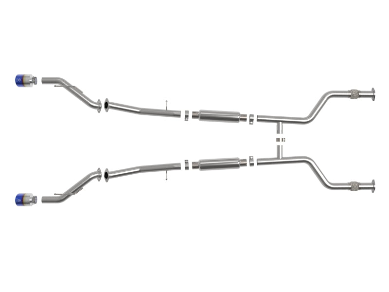 aFe POWER Takeda 2023 Nissan Z 2 1/2in 304 SS Cat-Back Exhaust System w/ Blue Flame Tips - 49-36138-L
