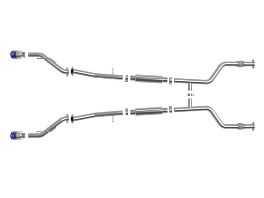 aFe POWER Takeda 2023 Nissan Z 2 1/2in 304 SS Cat-Back Exhaust System w/ Blue Flame Tips - 49-36138-L