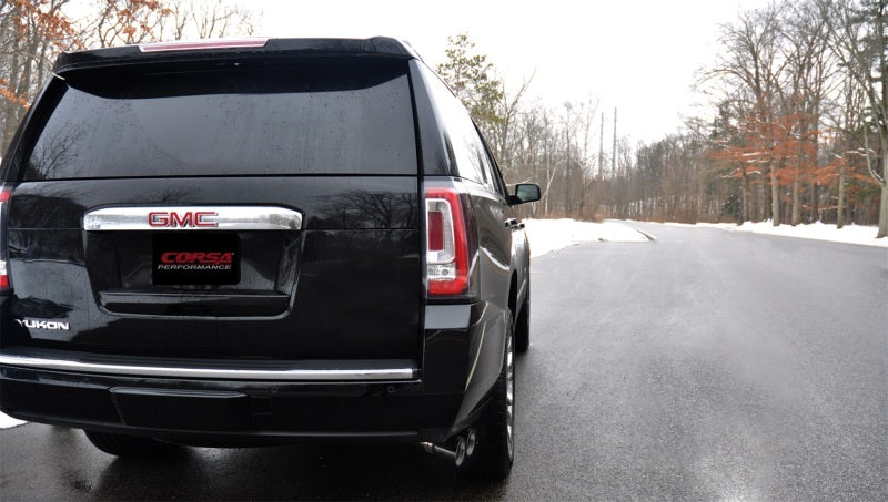 Corsa 2015-2020 GMC Yukon Denali 6.2L V8 Single Side Exit Cat-Back Exhaust w/ Polished Black Tips - 14826BLK